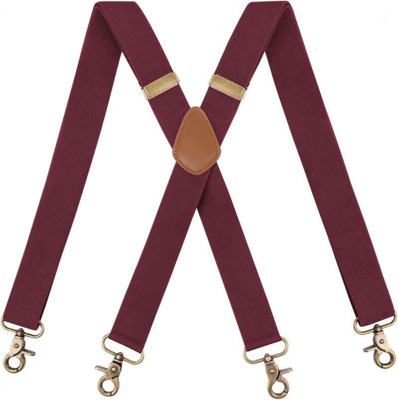 Fasker Suspenders for Men Heavy Duty 1.4 Inch Adjustable Elastic Straps X-Back Mens Suspenders - Image 1